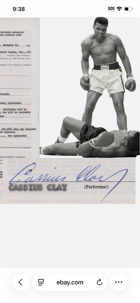Muhammad Ali (signed as Cassius Clay)