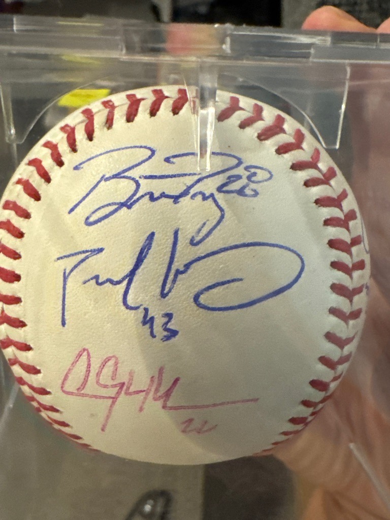 Multiple Signers (Wade Boggs top, Paul Konerko middle, likely teammate bottom)