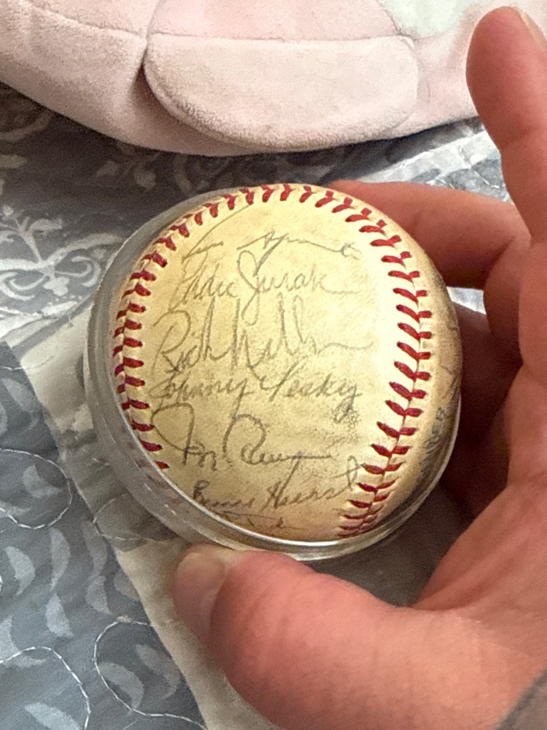 Multiple Signers (Team Signed Baseball, including Eddie Joost, Rich Rollins, Johnny Pesky, Jim Piersall, Bucky Harris)