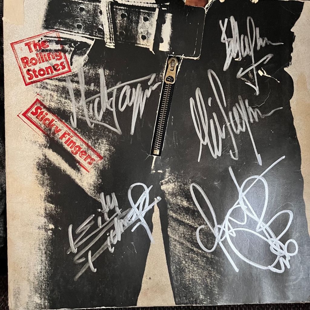 The Rolling Stones (Band-signed): Mick Jagger, Mick Taylor, Keith Richards, Charlie Watts, and Bill Wyman