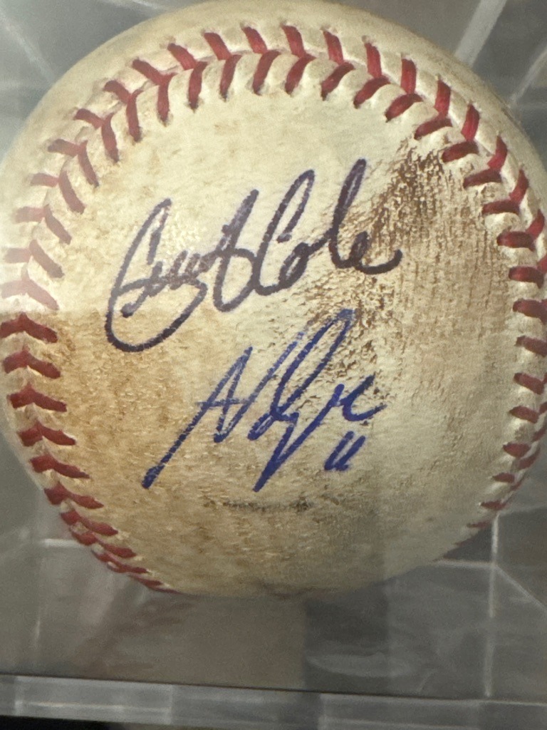 Gerrit Cole (top) and unknown signature (bottom)